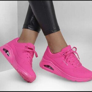 Skechers - Women's Shoes - UNO Night Shades - Hot Pink - WIDE WIDTH